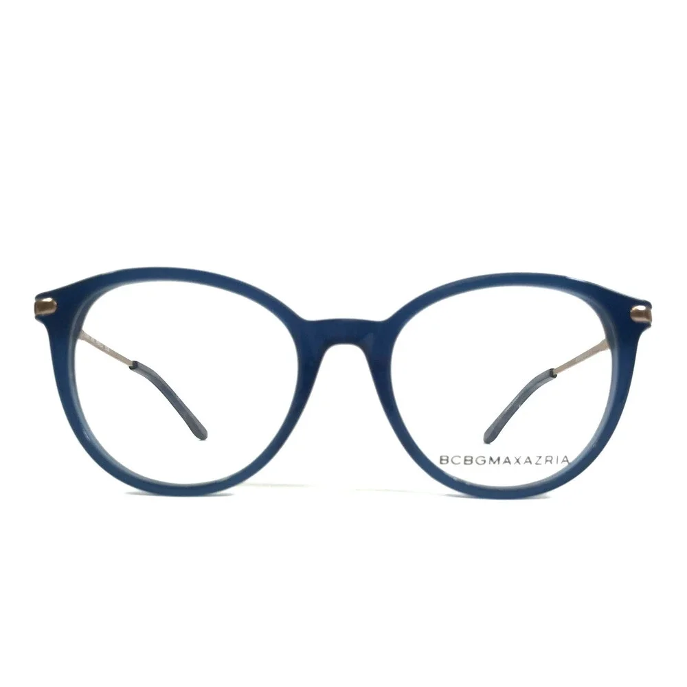 BCBGMAXAZRIA Eyeglasses Frames FENELLA BLUE Gold Round Full Rim 50-18-135